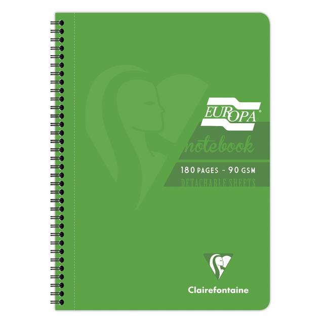 Exaclair Clairefontaine Europa A4 Notebook Green, 180 Pages, 90gsm