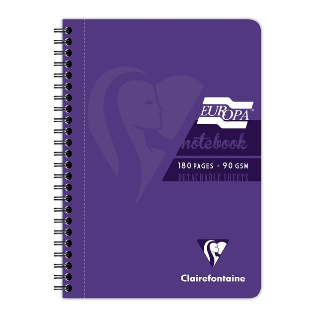 Exaclair Clairefontaine Europa A5 Notebook Purple, 180 Pages, 90gsm
