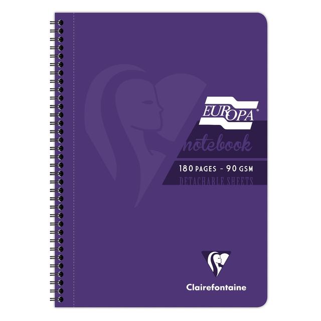Exaclair Clairefontaine Europa A4 Notebook Purple, 180 Pages, 90gsm
