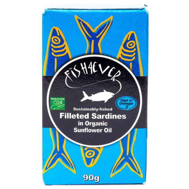 Organico Fish 4 Ever Filleted Sardines in Organic Sunflower Oil, 90g