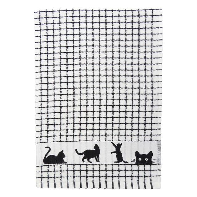 Samuel Lamont Poli-dri Jacquard Black Cat Tea Towel