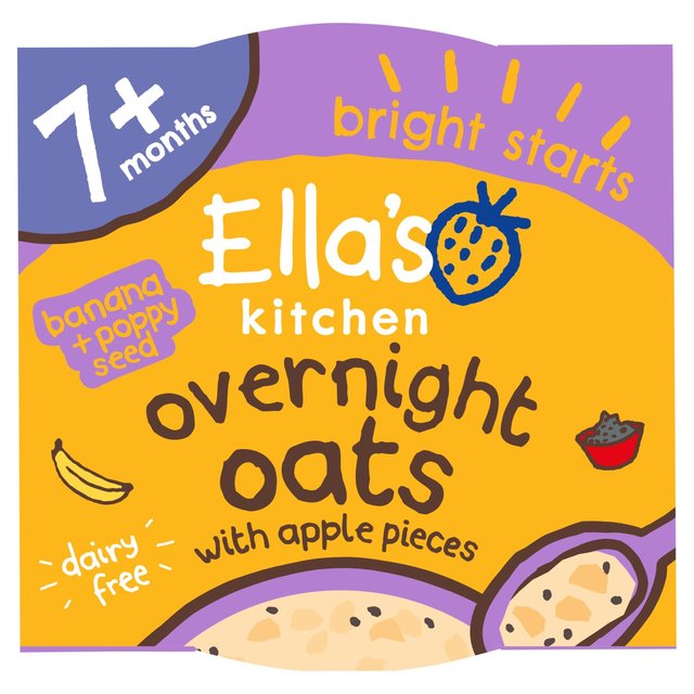 Ella’s Kitchen Dairy Free Banana Poppy Seed Overnight Oats Baby 7+ Months, 130g