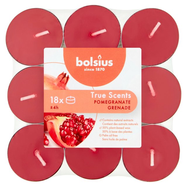 Bolsius TrueScent Tealights Pomegranate 4hr 18Pk