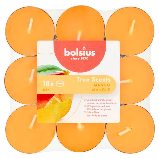 Bolsius TrueScent Tealights Mango 4hr 18Pk