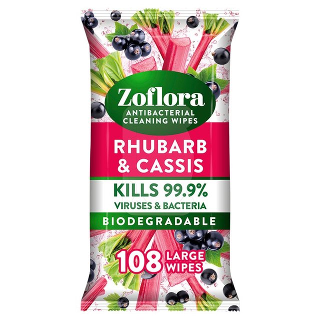 Zoflora Rhubarb & Cassis Antibacterial Multi-surface Wipes, 108 Per Pack