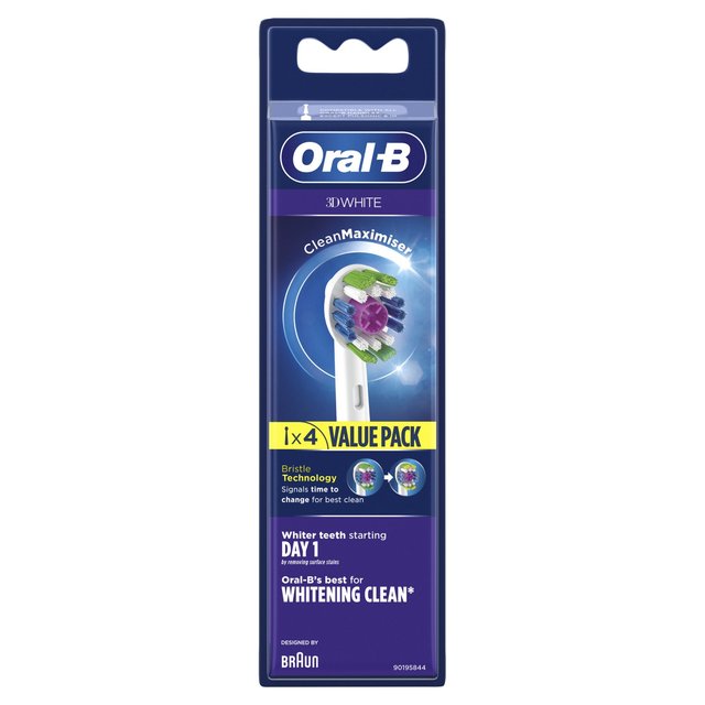 Oral-B 3DWhite Toothbrush Heads, 4 Per Pack