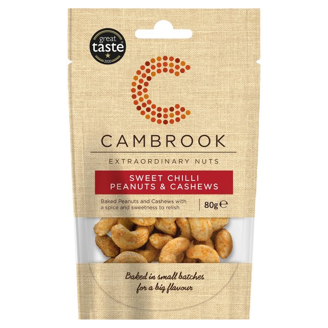 Cambrook Baked Sweet Chilli Peanuts & Cashews, 80g
