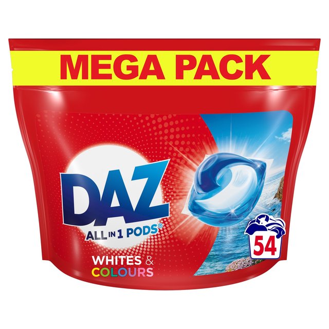 Daz Brilliant White Pods Washing Capsules 54 Washes, 54 Per Pack