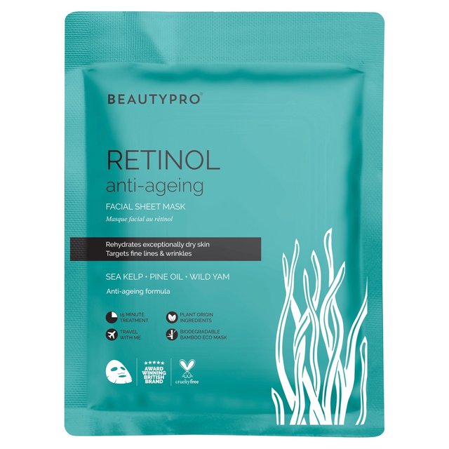 BeautyPro Retinol Facial Sheet Mask, 30g