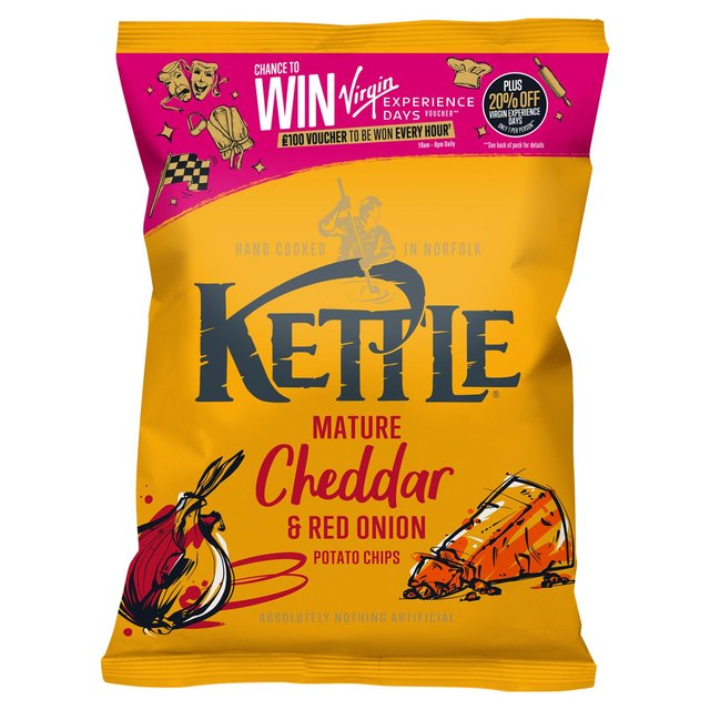 Kettle Chips Mature Cheddar & Red Onion, 130g