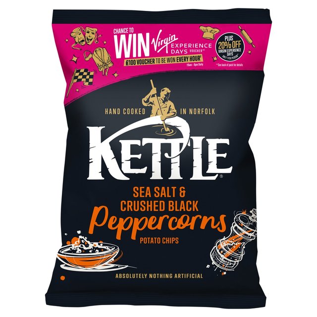 Kettle Chips Sea Salt & Crushed Black Peppercorns, 130g