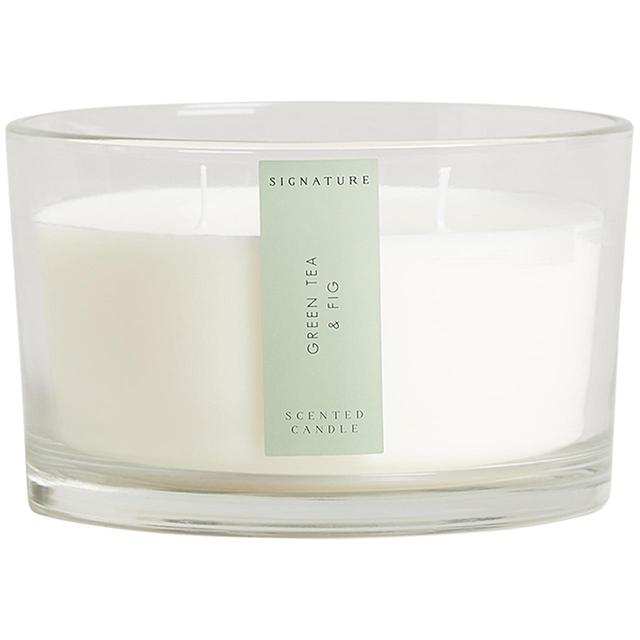 M & S Signature Green Tea & Fig 3 Wick Candle