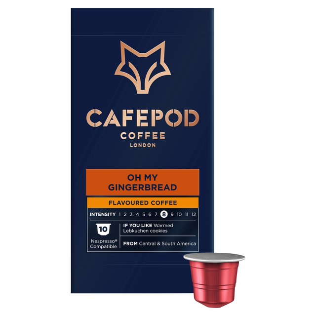 CafePod Oh My Gingerbread Nespresso Compatible Aluminium Coffee Pods, 10 Per Pack