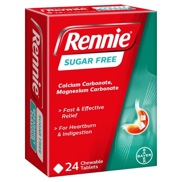 Rennie Sugar Free Tablets, 24 Per Pack