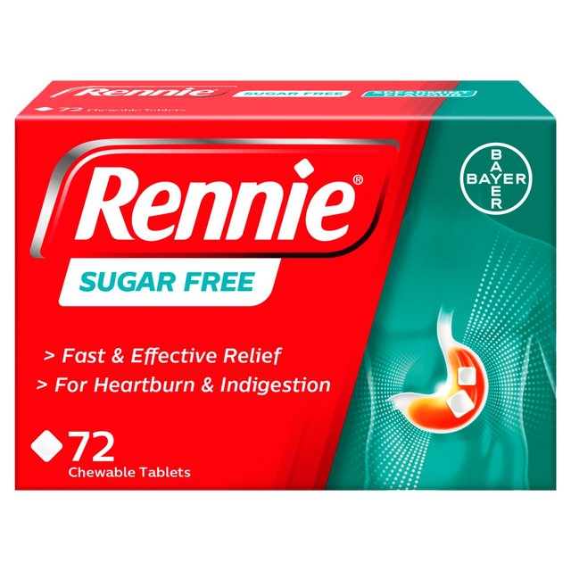 Rennie Sugar Free Tablets, 72 Per Pack