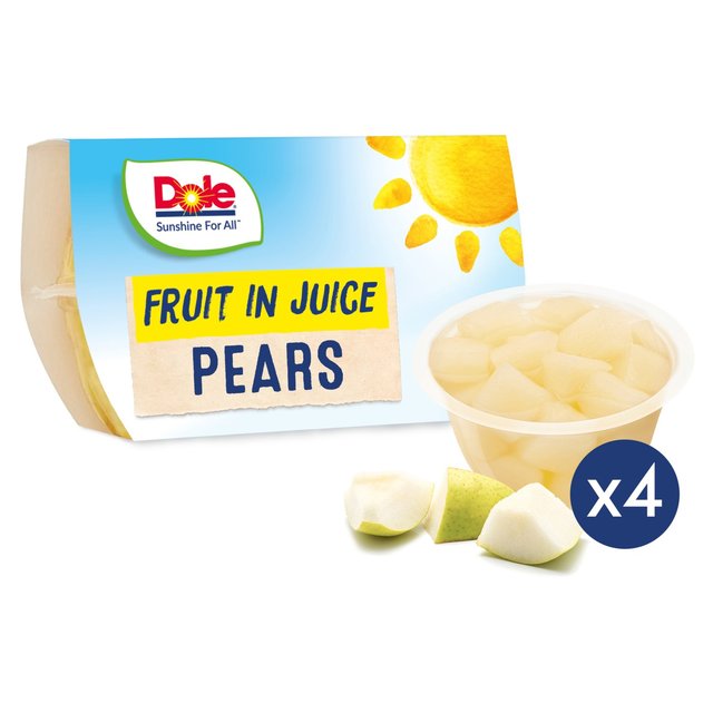Dole Diced Pears in Juice Multipack, 4 x 113g