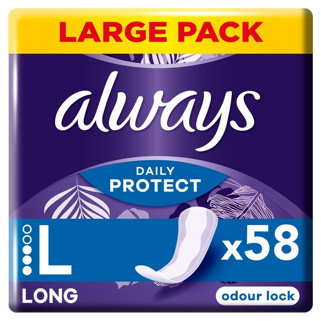 Always Dailies Extra Protect Panty Liners Large, 58 Per Pack