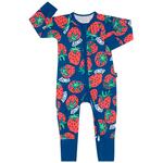 Bonds Zip Wondersuit Berry Nice Cotton Luxe Indigo 0-3 Months