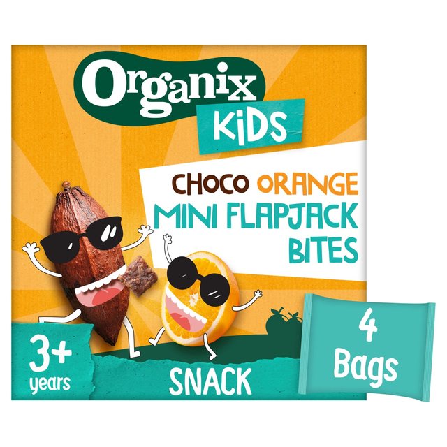 Organix Kids Crazy Choco Orange Mini Organic Flapjack Bites, 4 x 23g