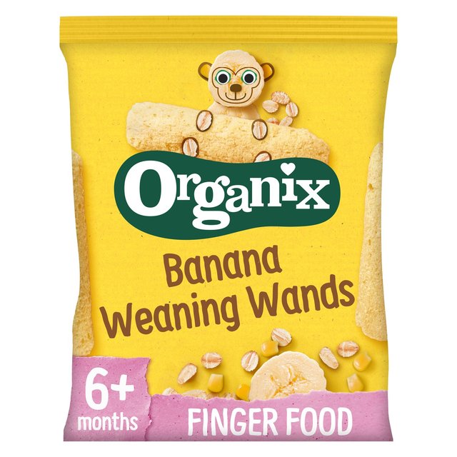 Organix Banana Weaning Wands Organic Baby Finger Finger Food 6 Months+, 25g