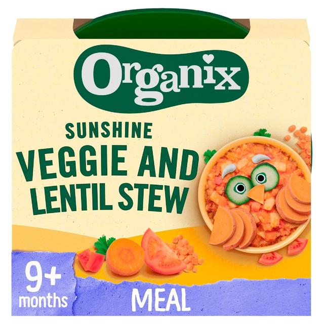 Organix Sunshine Veggie & Lentil Stew Baby Food 9 Months, 190g