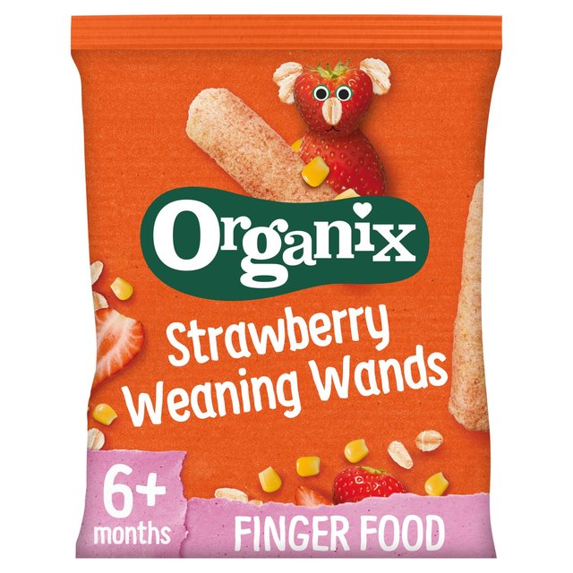 Organix Strawberry Weaning Wands Organic Baby 6 Months+ Snack, 25g