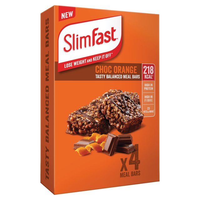 SlimFast Choc Orange Meal Replacement Bar, 4 x 60 per Pack