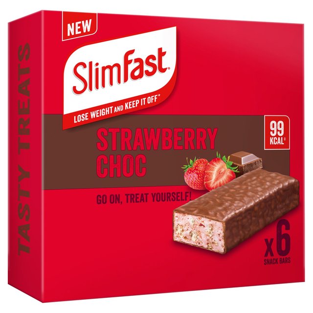 SlimFast Core Strawberry Choc Snack Bar, 6 x 25 per Pack