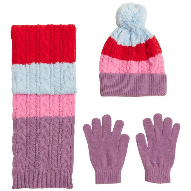 M & S Kids Colour Block Cable Knitted Set 18-36 Multi