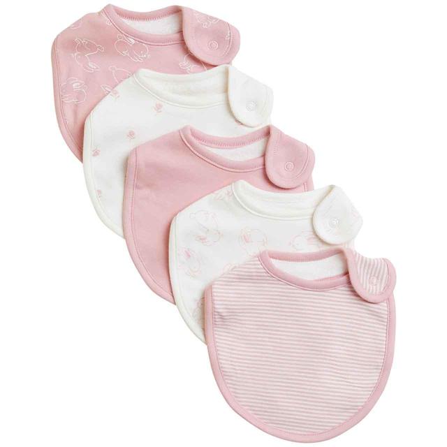 M & S 5 Pack Bibs, One Size, Pink Mix