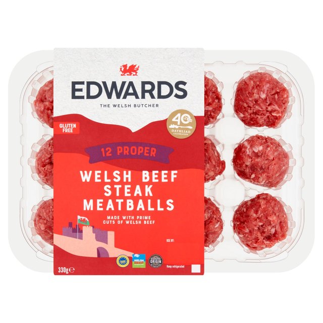 Edwards of Conwy Edwards Welsh Beef Steak Meatballs, 330g
