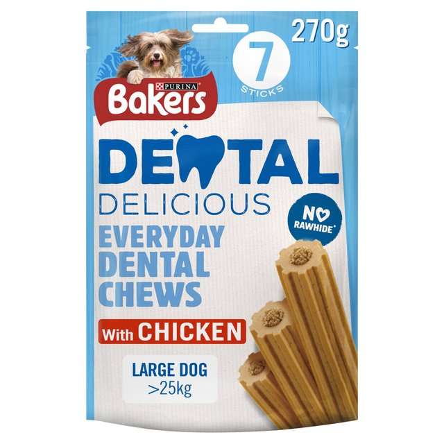 Bakers Dental Delicious Large Dog Chews Chicken, 7 per Pack