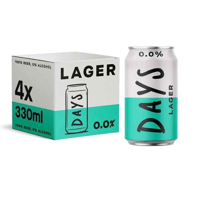 Days 0.0% Alcohol Free Lager Cans, 4 x 330ml