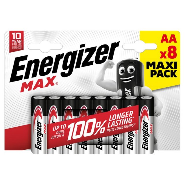 Energizer Max Alkaline AA, 8 Per Pack