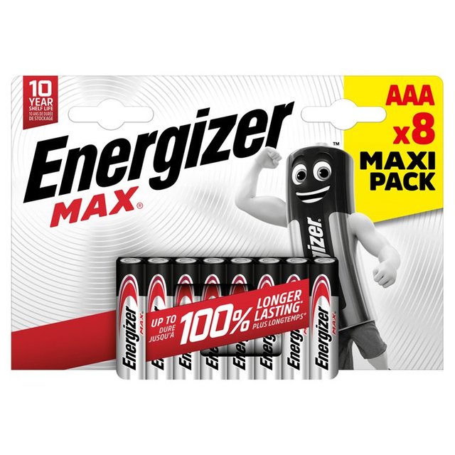 Energizer Max Alkaline AAA, 8 Per Pack
