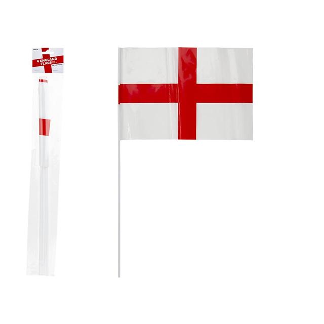 PMS International England Flags on Sticks 4pk, 4 Per Pack