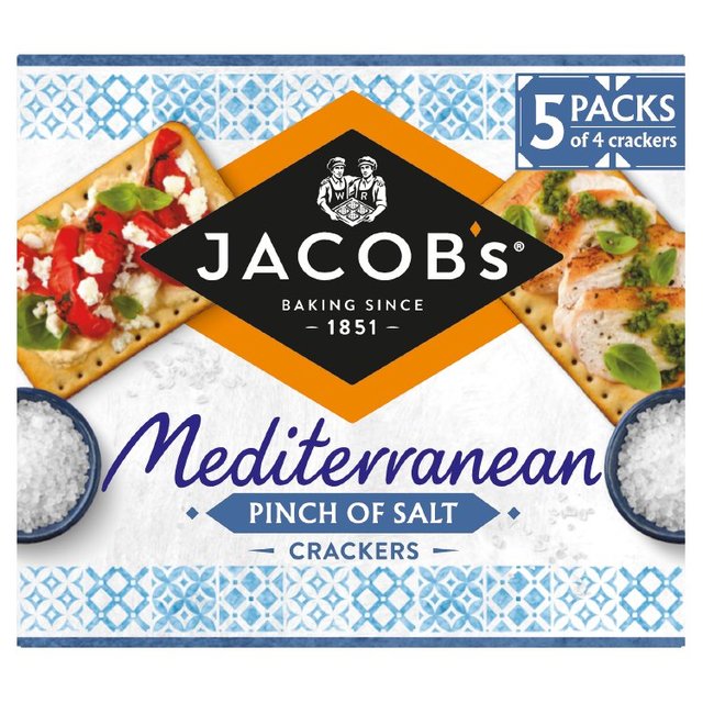 Jacob’s Mediterranean Pinch of Salt Crackers, 5 x 38g