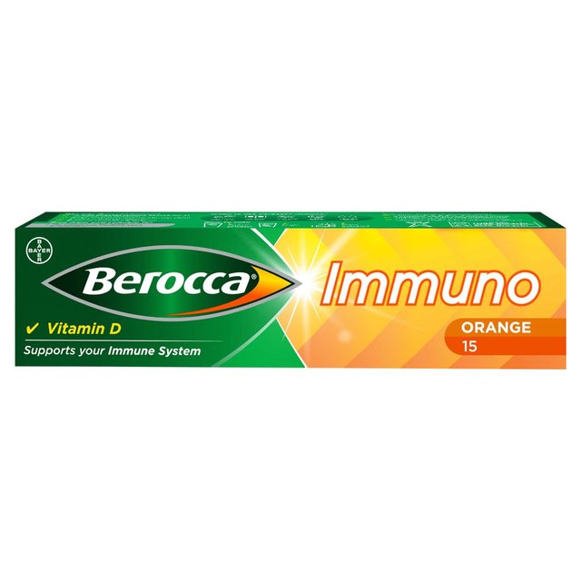 Berocca Immuno Orange Flavour Energy & Immunity Tablets, 15 Per Pack