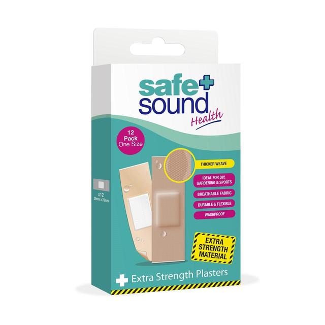 Safe & Sound Extra Strength Plasters, 12 Per Pack