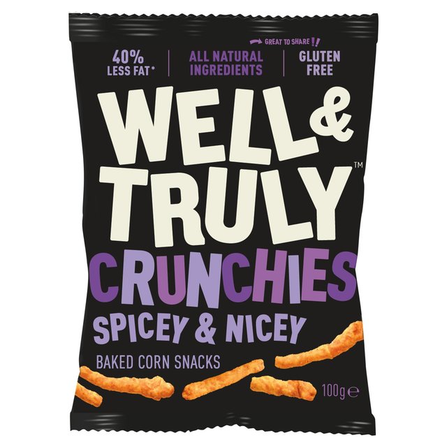 Well & Truly Crunchies Spicey & Nicey Share Bag, 100g
