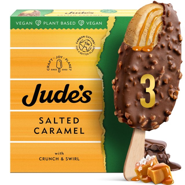 Jude’s Salted Caramel Plant Based Sticks, 3 x 80ml