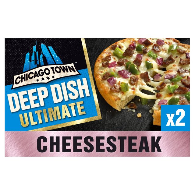 Chicago Town Deep Dish Ultimate Cheese Steak Mini Pizzas, 2 x 160g