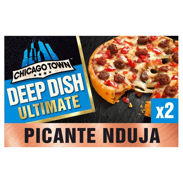 Chicago Town Deep Dish Ultimate Nduja Sausage Mini Pizzas, 2 x 153g