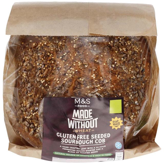 M & S Made Without Seeded Sourdough Cob, 400g