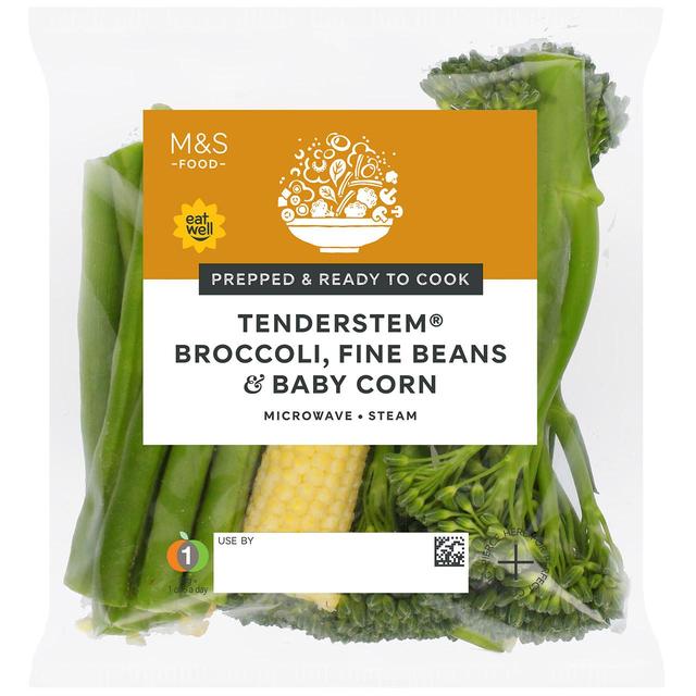 M & S Tenderstem Broccoli Fine Beans & Baby Corn, 80g