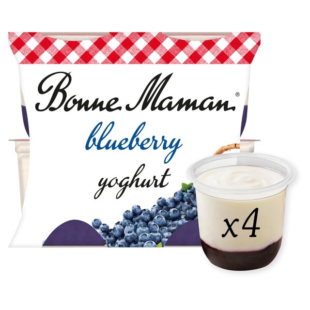 Bonne Maman Blueberry Yoghurt, 4 x 125g