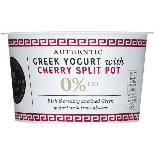 M & S Authentic Greek 0% Yogurt With Cherry, 150g