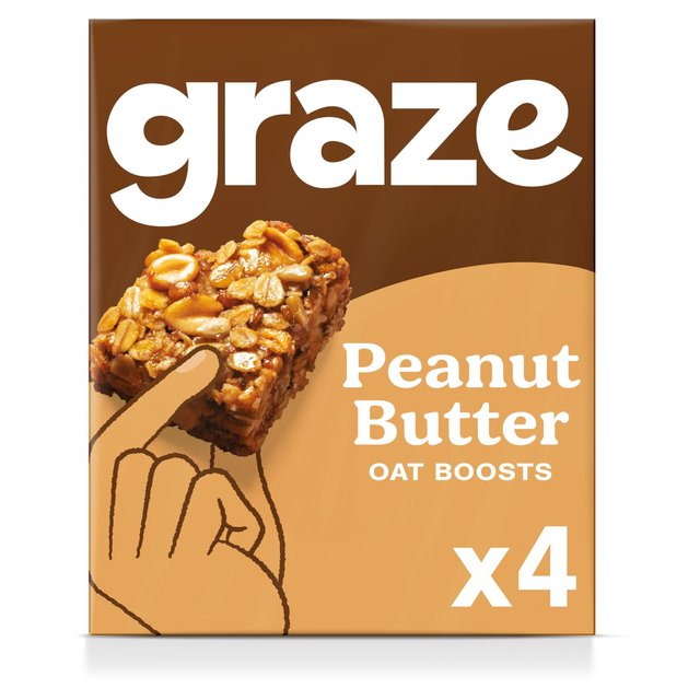 Graze Protein Peanut Butter Vegan Snack Bars, 4 Per Pack