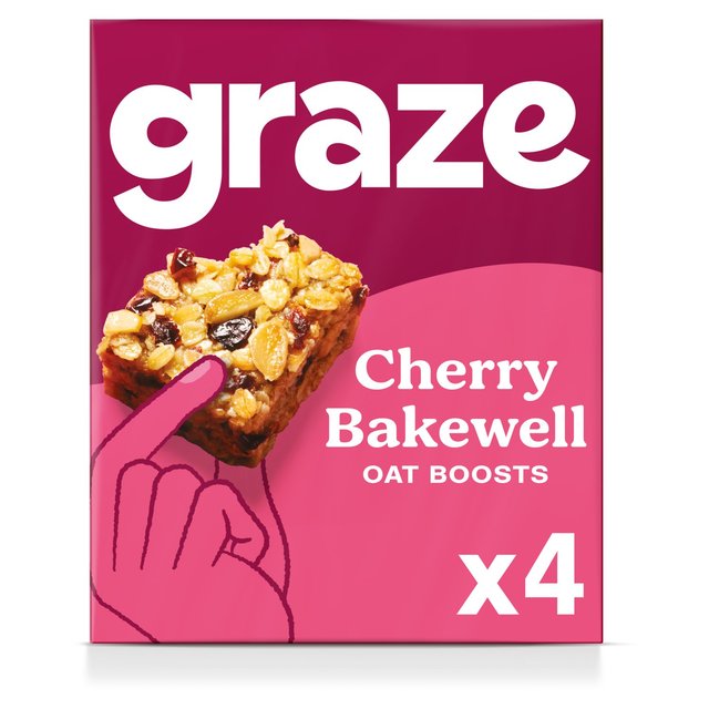 Graze Vegan Cherry Bakewell Snack Bars, 4 Per Pack