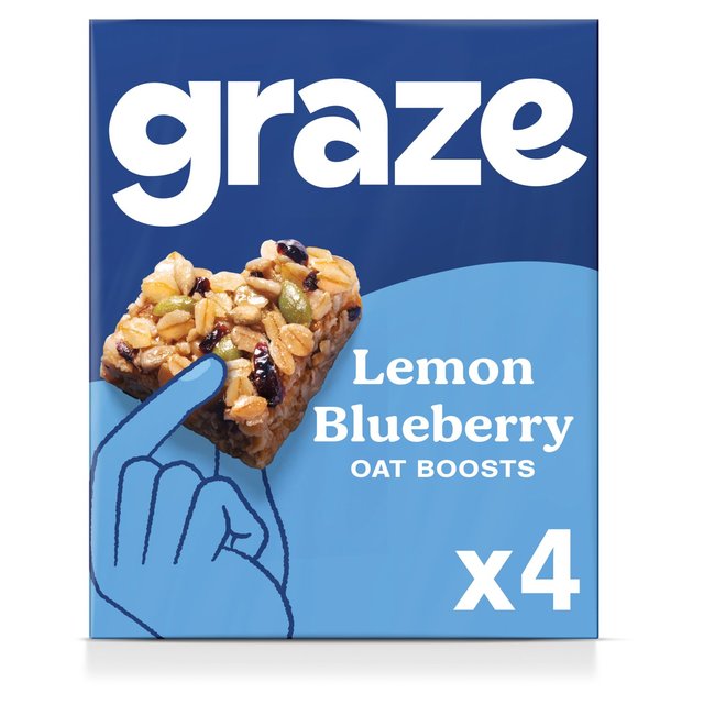 Graze Vegan Lemon Blueberry Snack Bars, 4 Per Pack